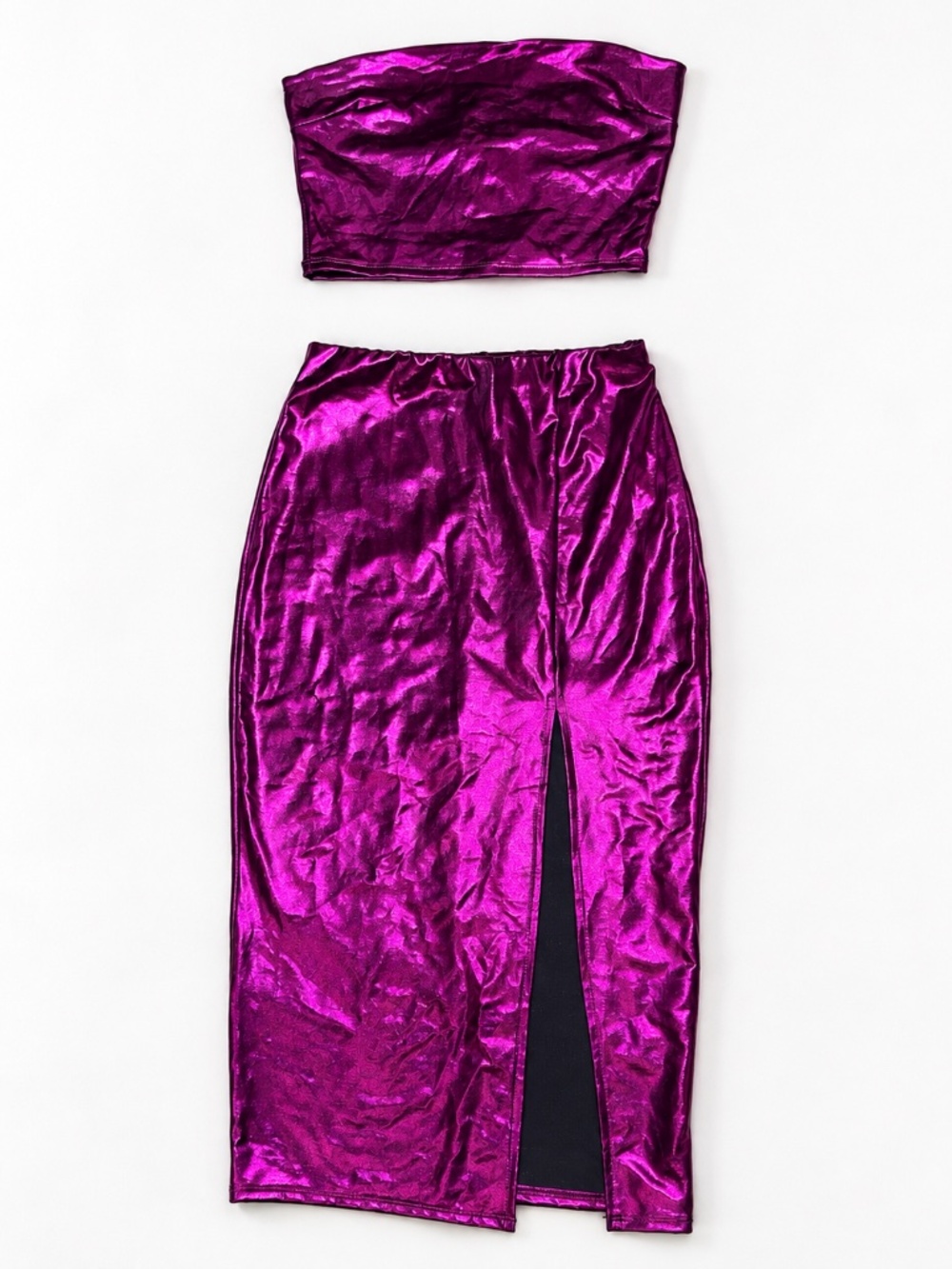 Fashion Nova Purple Satin Two-Piece Matching Set – NWT
